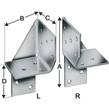 Tesařské kování Simpson Strong-Tie® UNI100R - Univerzální spojka typ UNI rozměr 100 mm - Pravá
