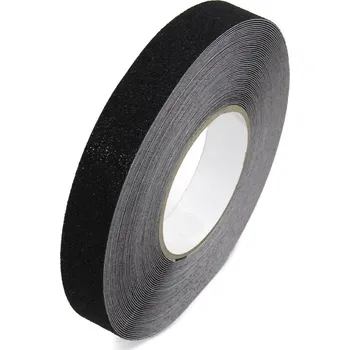 Výstražná páska Černá korundová protiskluzová páska FLOMA Standard - 18,3 m x 2,5 cm a tloušťka 0,7 mm (80081000) FLOMAT