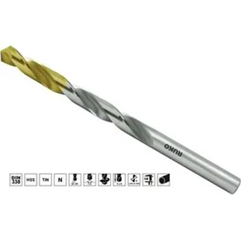 Vrták Ruko 2501070T - Vrták do kovu pr. 7,0 mm délka 109/69 mm válcová stopka, středně dlouhý, vybrušovaný, HSS TiN