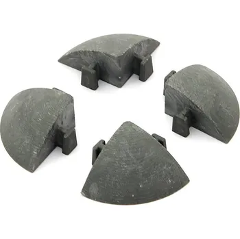 Šedý plastový rohový nájezd pro terasovou dlažbu Linea Easy - 5,4 x 5,4 cm výška 2,5 cm - 4 ks (80070002) FLOMAT