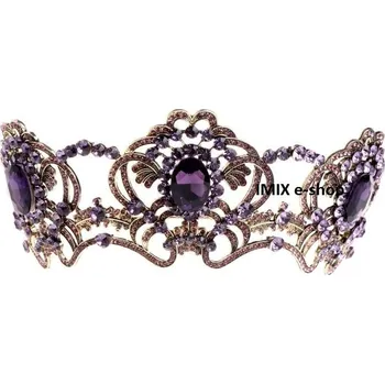 Ozdoba do vlasů Orientální mohutná korunka s kameny a zirkony