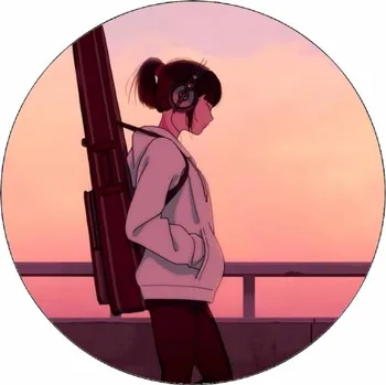 Jedlá dekorace na dort Jedlý papír dívka s kytarou 19,5 cm