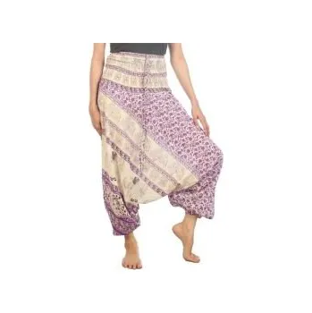 Dámské kalhoty Dámské harémové kalhoty Lofbaz Elephant Print 1 TMAVĚ MODRÝ TISK - S