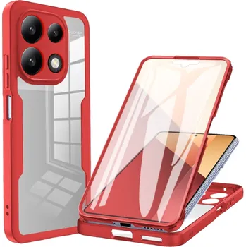 Pouzdro na mobilní telefon Beweare 360 oboustranný TPU kryt na Xiaomi Redmi Note 13 4G - červený