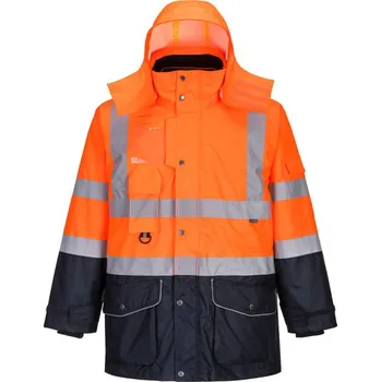 pracovní bunda PORTWEST Bunda Contrast Traffic S426 Hi-Vis 7-in-1, reflexní POR-S426ONRXXL 2XL Oranžová/navy