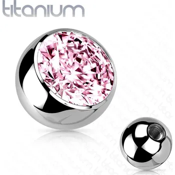 Piercing Náhradní kulička TITAN, 1,2 mm, průměr 3 mm (růžová)
