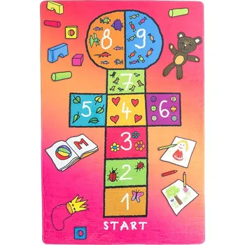 Koberec BO-MA Trading Int. s.r.o. Skákací panák růžová, 140x200 cm, Růžová/Vícebarevné