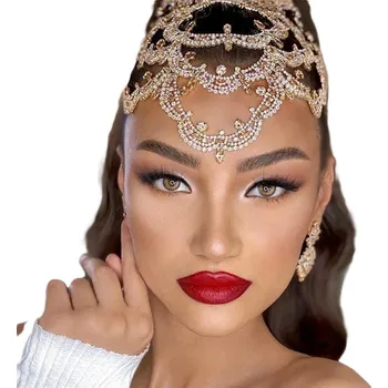 Čelenka Štrasová čelenka čepička kolem celé hlavy Zlatá