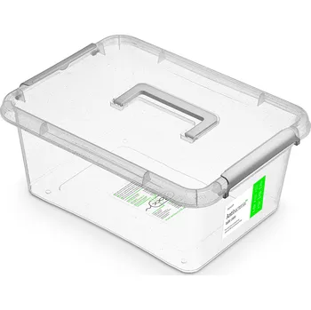 Úložný box Antibakteriální box 12,5 l 39x29x16,5cm,rukojeť, transp.plast