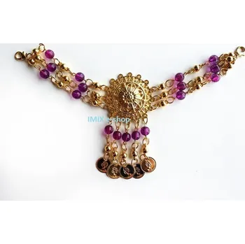 Čelenka Tikka zdobená čelenka pro závoje na hlavu Habibi - více barev Fialová