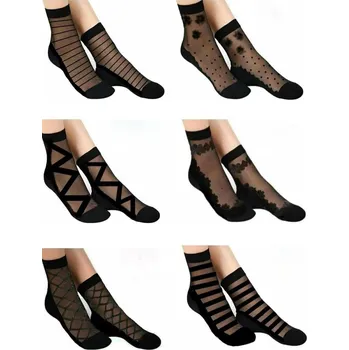 Pánské ponožky 14223 Dewberry Patterned Tulle Women Socks 6 Pack-BLACK dewberry Other 2851720