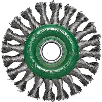 Drátěný kartáč Osborn 0002641351 - Kartáč drátěný kotoučový pr. 150 mm šíře 13 mm otvor 22,2 mm, copový NEREZový drát 0,5 mm