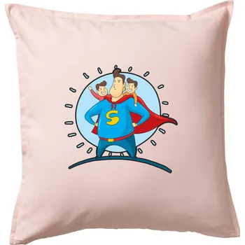 Polštář Táta superman - kluk a kluk - Polštář 50x50 - 50x50 - Pouze potah ( Světle růžová )