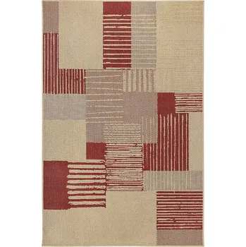Koberec Breno Kusový koberec SISALO 706/O44P, 133x190 cm, Vícebarevné/Červená