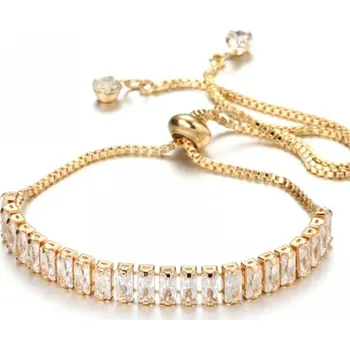 Náramek Stahovací zlatý náramek z broušeného skla na ruku či kotník