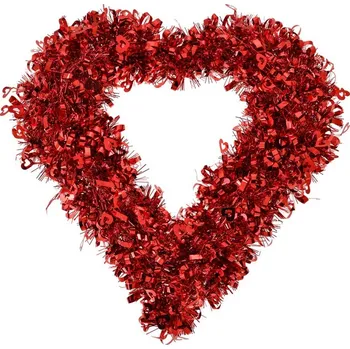 Vánoční dekorace Vánoční dekorace červené srdce - 40*40*4 cm
