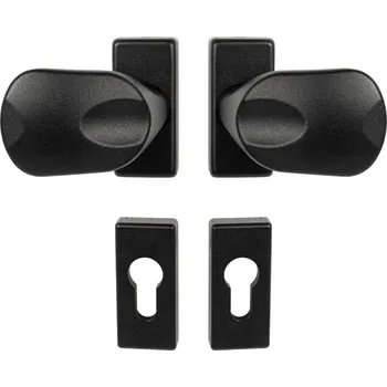 Madlo do koupelny WA - MADLO FELIX - UR bez spodní rozety, madlo pevné/madlo otočné Černá strukturovaná (RAL 9005)