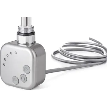 Radiátor Topná tyč BURGH s termostatem a časovačem, Rovný kabel, Chrom - matný, 400 W