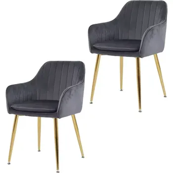 LuxuryForm DESIGN Kosmetická židle AUSTIN VELUR - SET - tmavě šedá