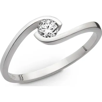 Prsten Zásnubní prsten z bílého zlata s přírodním diamantem 272.90 Velikost: 54