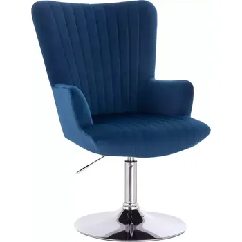 LuxuryForm DESIGN Křeslo AMADEO VELUR na stříbrném talíři - modré