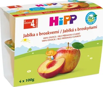 HiPP BIO Jablka s broskvemi 4x 100 g