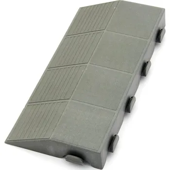 Šedý plastový nájezd "samec" pro terasovou dlažbu Linea Combi - 40 x 20,5 x 4,8 cm (80070057) FLOMAT