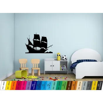 Samolepící dekorace Home Deco Nálepka na zeď - Pirátská Loď 20x25cm