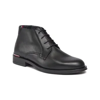 Dámská zimní obuv Tommy Hilfiger Kotníková obuv Core Rwb Hilfiger Lth L Boot FM0FM04804 Černá 41