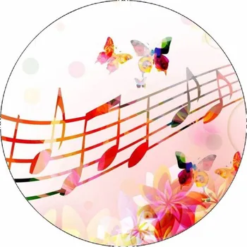 Jedlá dekorace na dort Jedlý papír notová osnova s motýly 19,5 cm