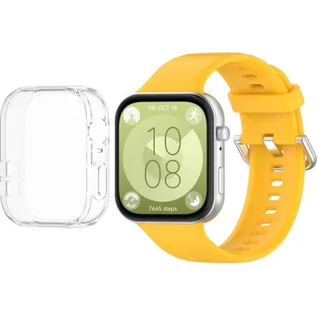 Ostatní příslušenství k chytrým hodinkám VSECHNONAMOBIL 78745 VSECHNONAMOBIL COVER SET Řemínek + obal na hodinky Huawei Watch Fit 3 žlutý