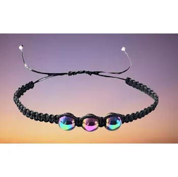 Náramek Hematit duhový náramek shamballa