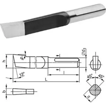 Pneumatické kladivo STROJÍRNY POLDI 223681 14 - Nůž obrážecí drážkovací 14mm pr. 22mm délka 80mm