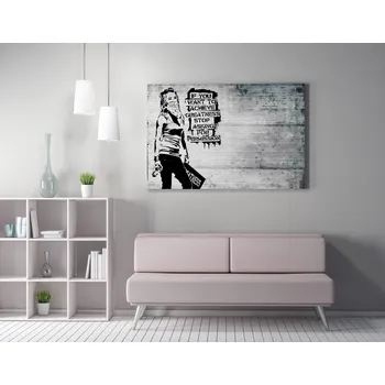 Obraz ASIR Obraz na plátně (50 x 70) Banksy Street Art – If you want to achieve Greatness, stop asking for Permission