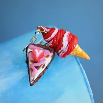 Náušnice CircusMind Visací náušnice zmrzlina a cheesecake S1006