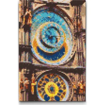 Diamantové malování Diamantové malování - Pražský orloj z blízka Velikost: 20x30cm, Rámování: Pouze srolované plátno, Diamanty: Čtvercové