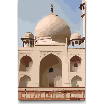 Malování podle čísel - Taj Mahal z blízka Velikost: 20x30cm, Rámování: Pouze srolované plátno