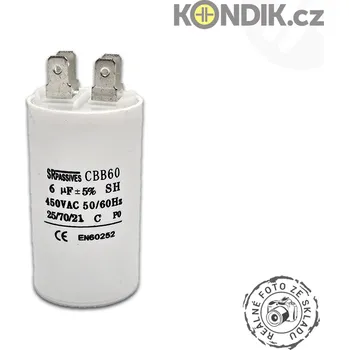 Kondenzátor Kondenzátor rozběhový 6uF 450V CBB60A