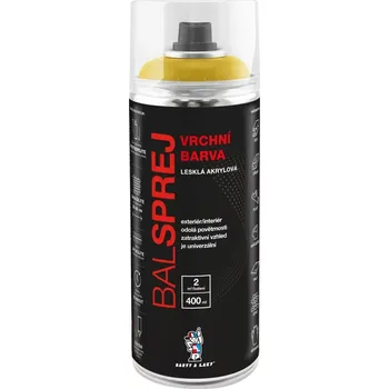 BALSPREJ vrchní univerzální akrylová barva ve spreji 400 ml, žluť zinková
