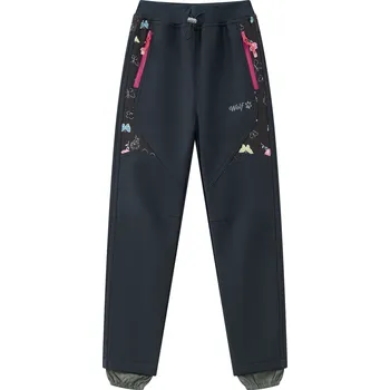 Dívčí kalhoty Dívčí softshellové kalhoty, zateplené - Wolf B2491, tmavě modrá Barva: Modrá tmavě, Velikost: 104