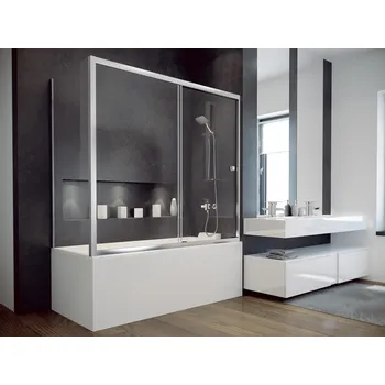 Vanová zástěna Boční panel k vanové zástěně DUO SLIDE II - Hliník leštěný, 70, 150, Univerzální Levé / Pravé, Čiré bezpečnostní sklo - 6 mm (BCDUSL70CC) HOPA