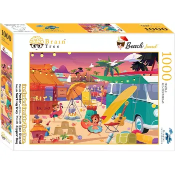 Puzzle Puzzle BRAIN TREE Západ slunce na pláži 1000 dílků
