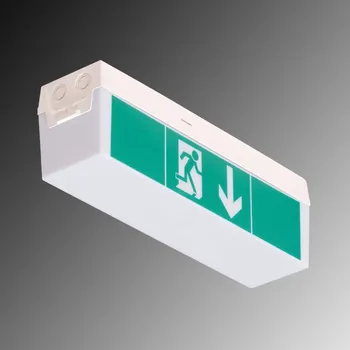 Lampička B-Safety LED nouzové světlo C-Lux Standard, jedna baterie bílá RAL 9003, zelená LED 6,5 W celkem - Doprava zdarma