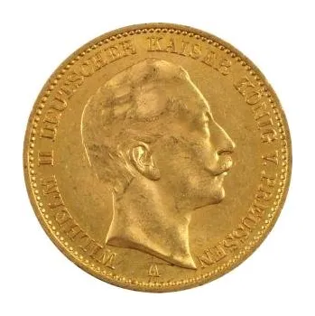 20 Mark zlatá mince Wilhelm II von Preußen 1906 J -seltenes Prägejahr-