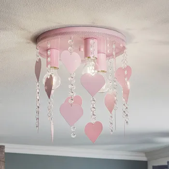 Eko-Light Stropní světlo Corazon v růžové barvě se srdíčky růžová 3 x 60 W - Doprava zdarma