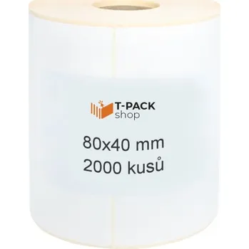 Samolepící etiketa Termotransferové etikety 80x40 2000ks 25mm