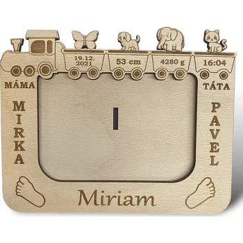 JarisWood Fotorámeček se jménem k narození dítěte pro fotografii 10 x 15 cm