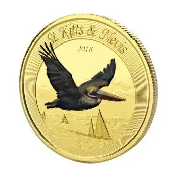 1 unce zlatá mince EC8 St. Kitts & Nevis - Pelikan 2018 - coloriert