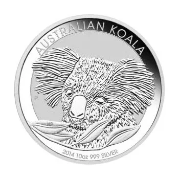10 uncí stříbrná mince Austrálie Koala 2014