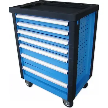 Dílenský zásuvkový vozík na nářadí 6/7 modrý